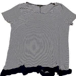 Lane Bryant soft striped top navy and white